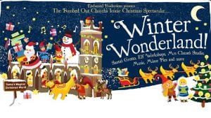 Bombed out church winter wonderland advert