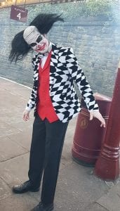 east lancashire railway halloween ghost train joker character