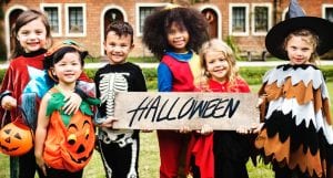 children dressed up for halloween